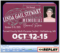 3rd Annual Linda Gail Stewart Barrel Race, Forrest County Multi-Purpose Center, Hattiesburg, MS - October 12-15, 2023