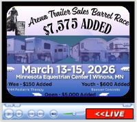 Arena Trailer Sales Barrel Race, Minnesota Equestrian Center, Winona, MN - March 13-15, 2026
